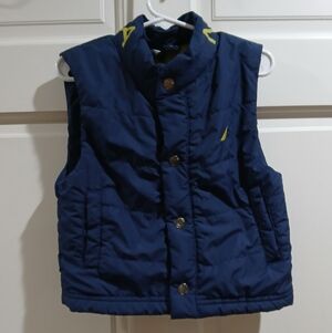 Nautica Dark Blue Vest with Bright Yellow Details 3t